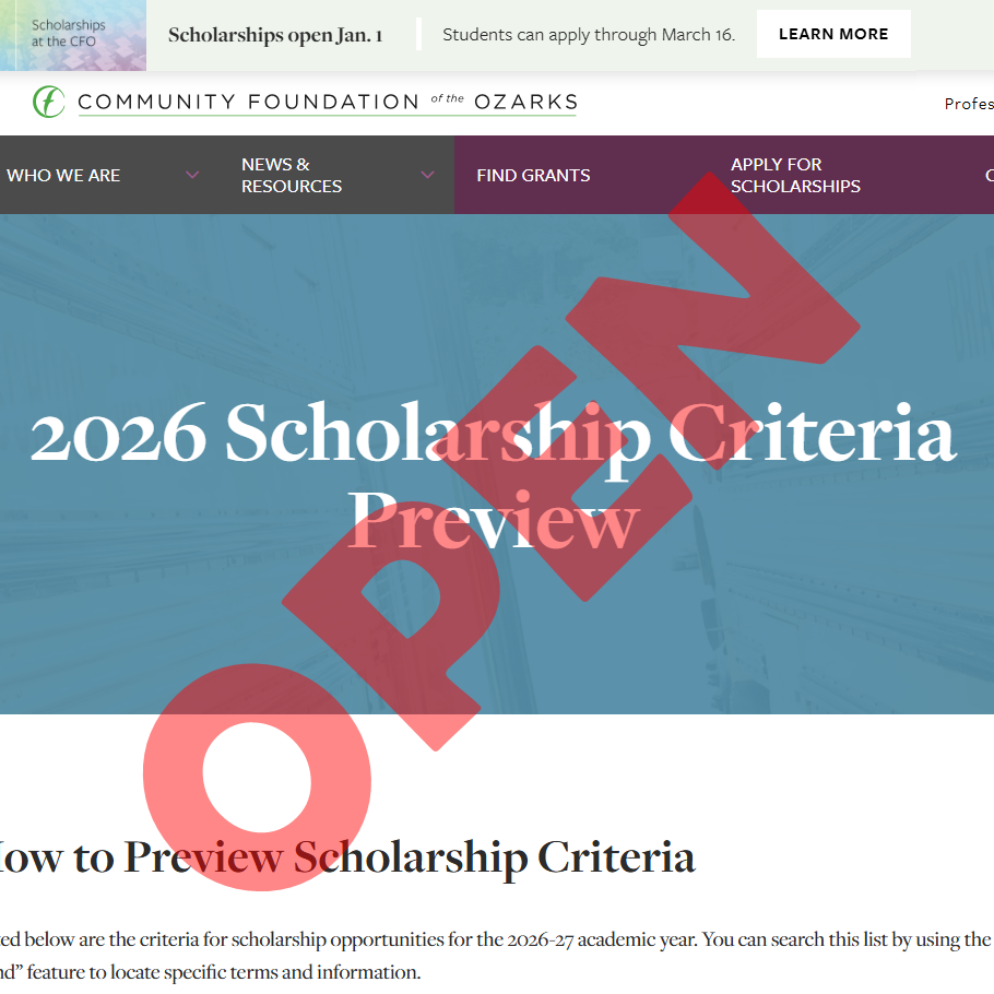 2026 CFO Scholarships are open!